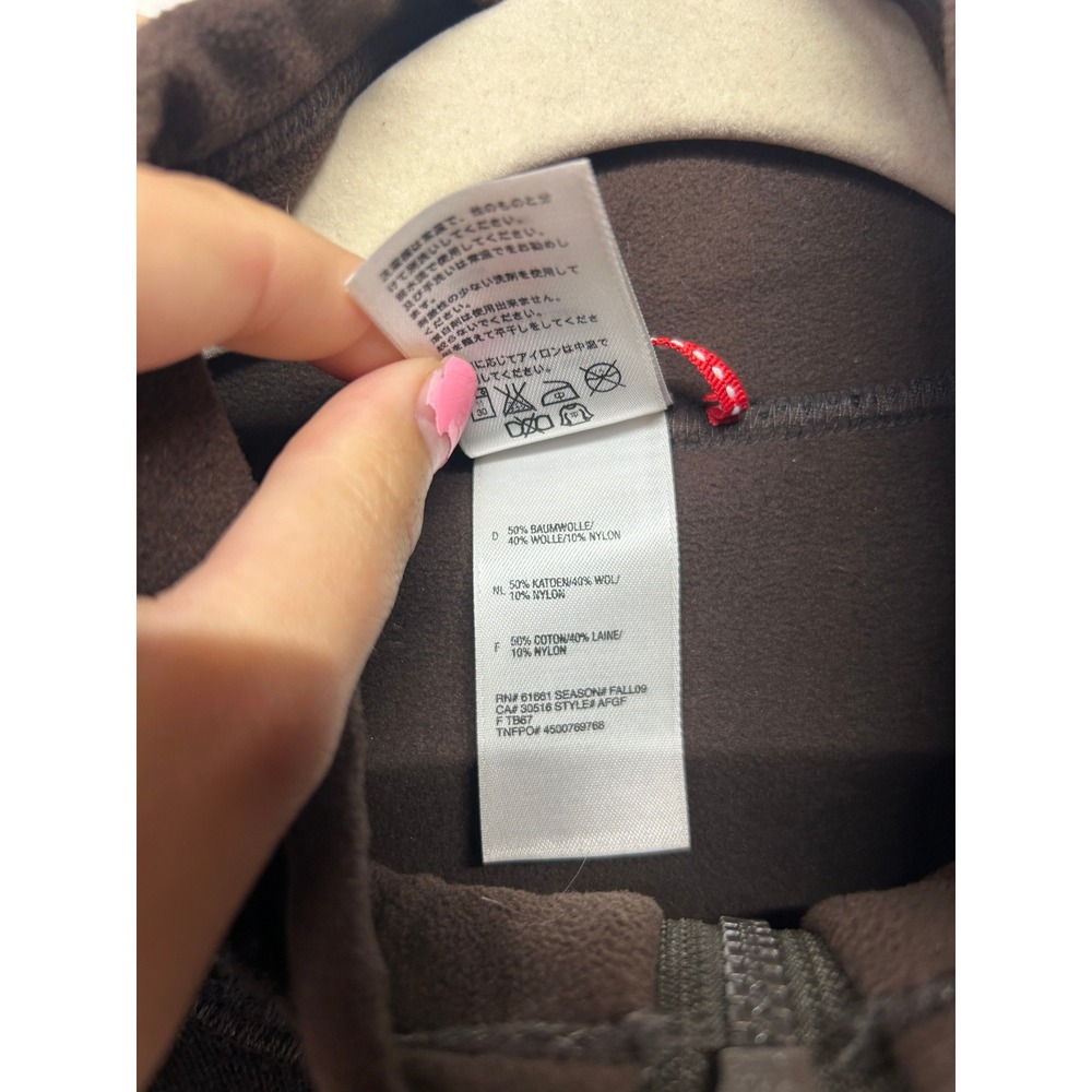 North Face Quarter Zip Sweater Brown Wool Blend Pullover XL Gorpcore Hiking Camp - Picture 4 of 5